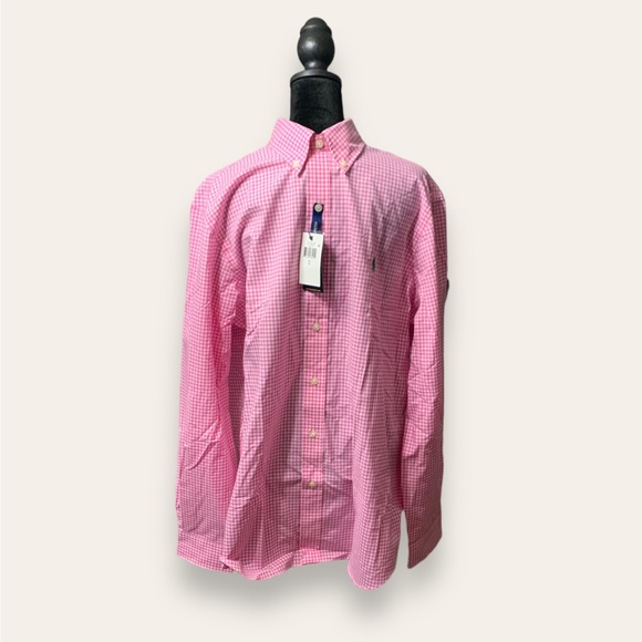 Ralph Lauren Men’s Long Sleeve Button Up Pink Checkered Shirt - Picture 7 of 7